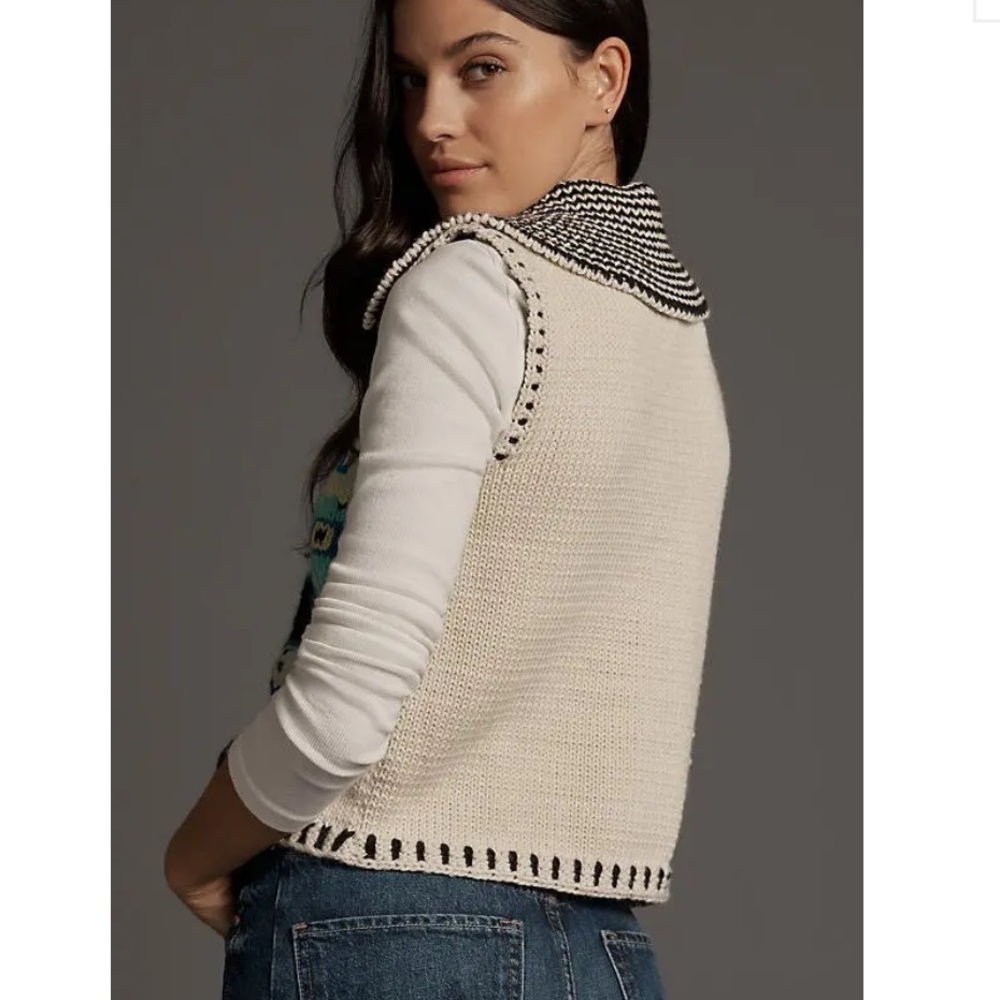MANDINGA Alpes Hand-Knit Sweater Vest size M - Picture 3 of 10